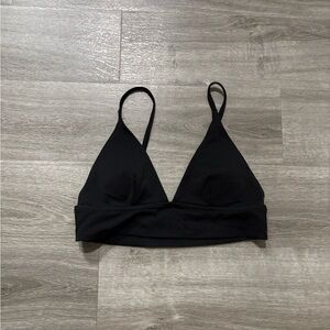 Textured black bikini top